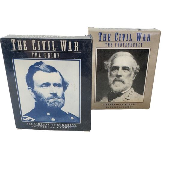 The Civil War "The Union" &"The Confederacy" Library Of Congress Knowledge Cards - Picture 1 of 5